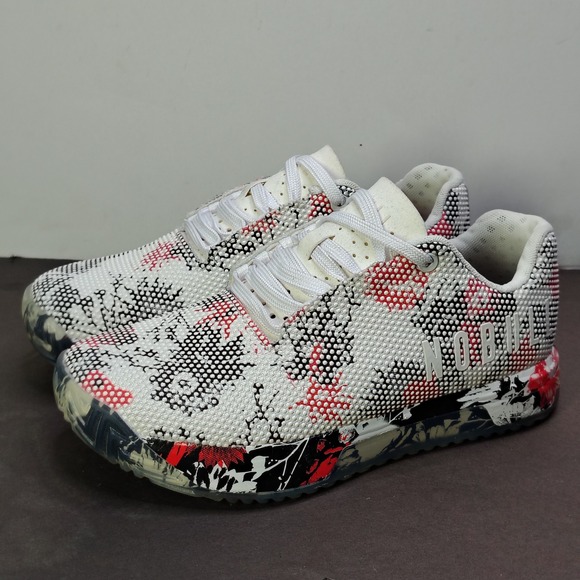 NOBULL Shoes - NOBULL SuperFabric Trainer White Black Red Floral Camo Shoes Womens 7 Mens 5.5